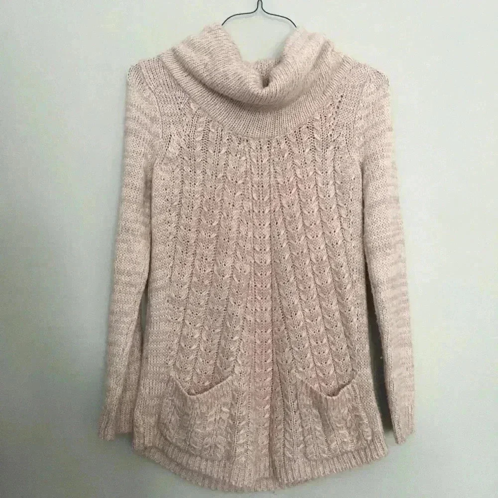 Anthropologie pink cowl neck tunic‎